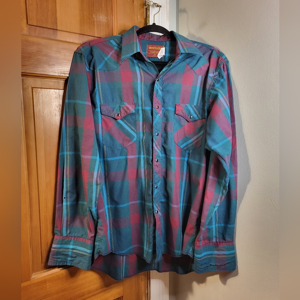 Rustler Vintage Men's Black Snap Western Shirt
